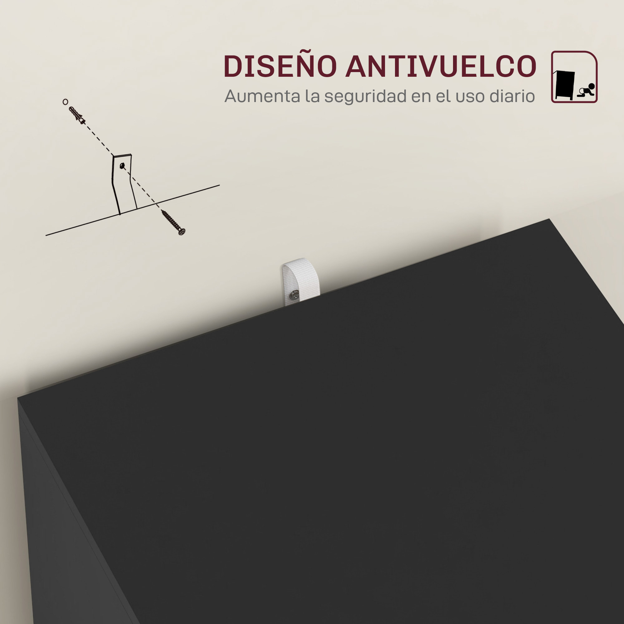 Cajonera de Oficina Mueble Archivador con 2 Cajones Cajonera para Escritorio con Cerraduras Carpetas Suspendidas para A4 y Carta 40x41,5x67,5 cm Negro