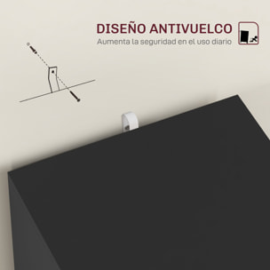 Cajonera de Oficina Mueble Archivador con 2 Cajones Cajonera para Escritorio con Cerraduras Carpetas Suspendidas para A4 y Carta 40x41,5x67,5 cm Negro