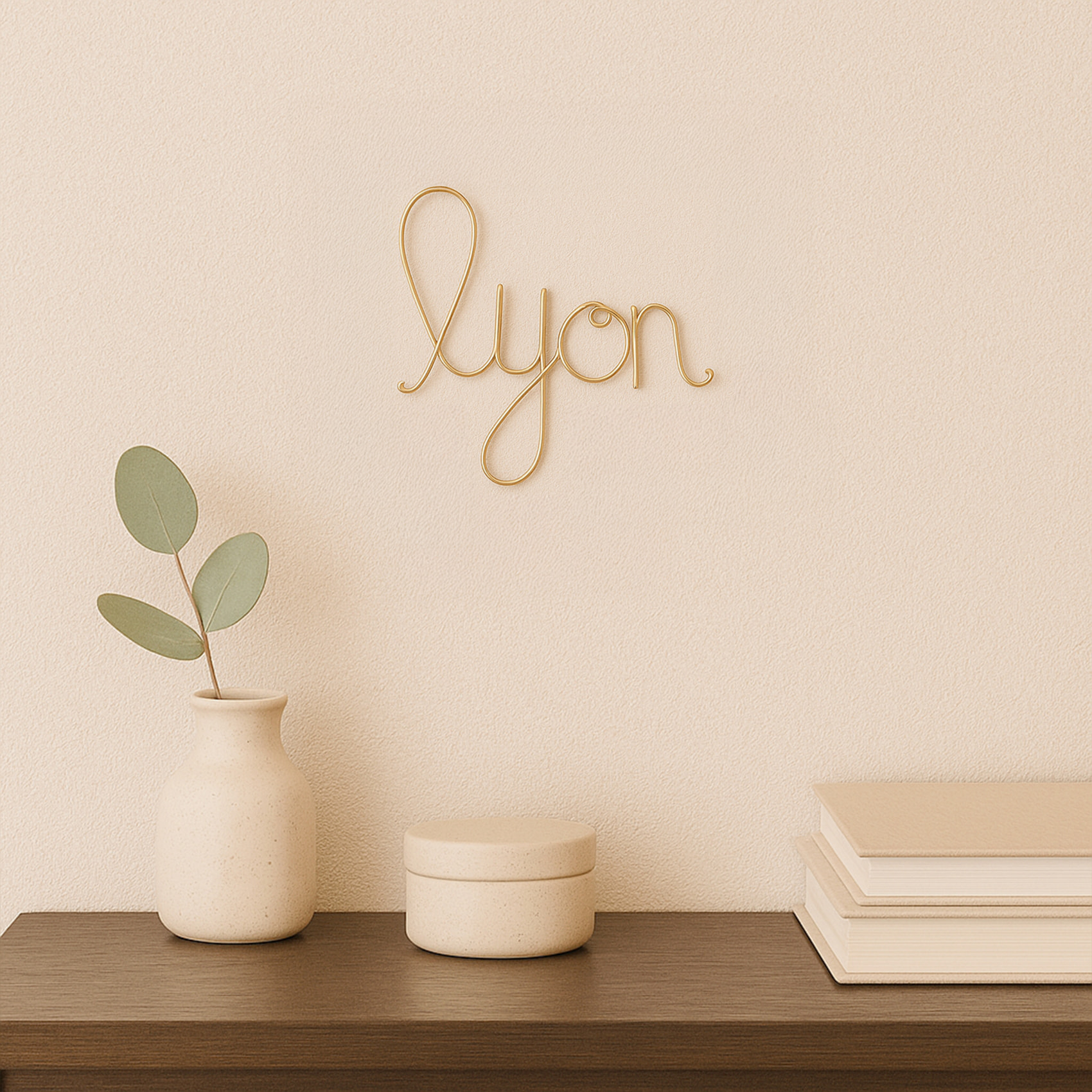 Mot fil de laiton 'LYON' - Doré Vieilli