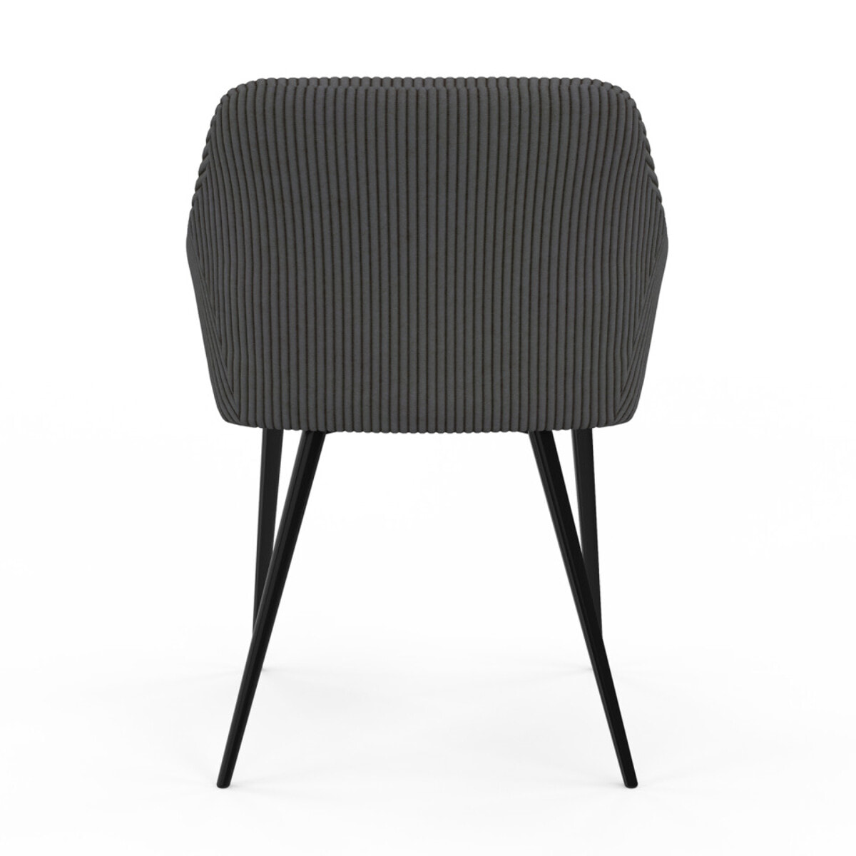 Chaises Jenny velours côtelé gris pieds métal - lot de 2
