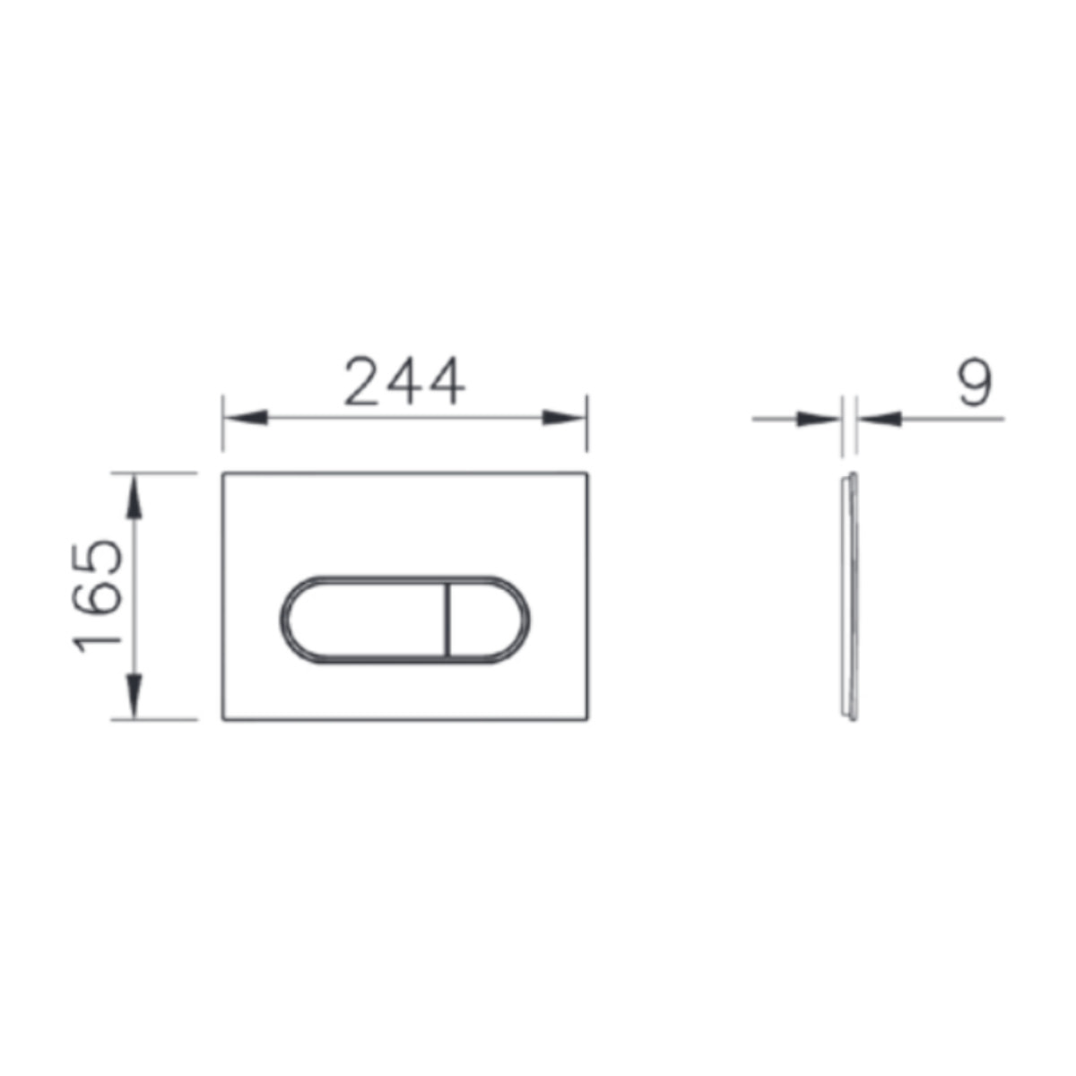 Root Round Plaque de déclenchement double touche, Blanc brillant (740-2200)