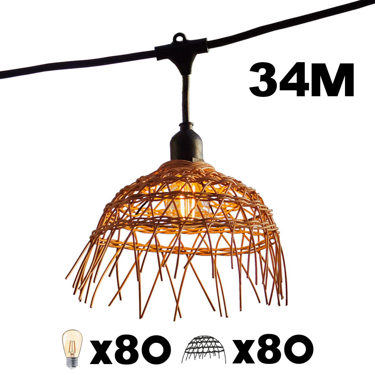 Lot de 8 guirlandes HAWAII LIGHT CONNECTABLE 6M