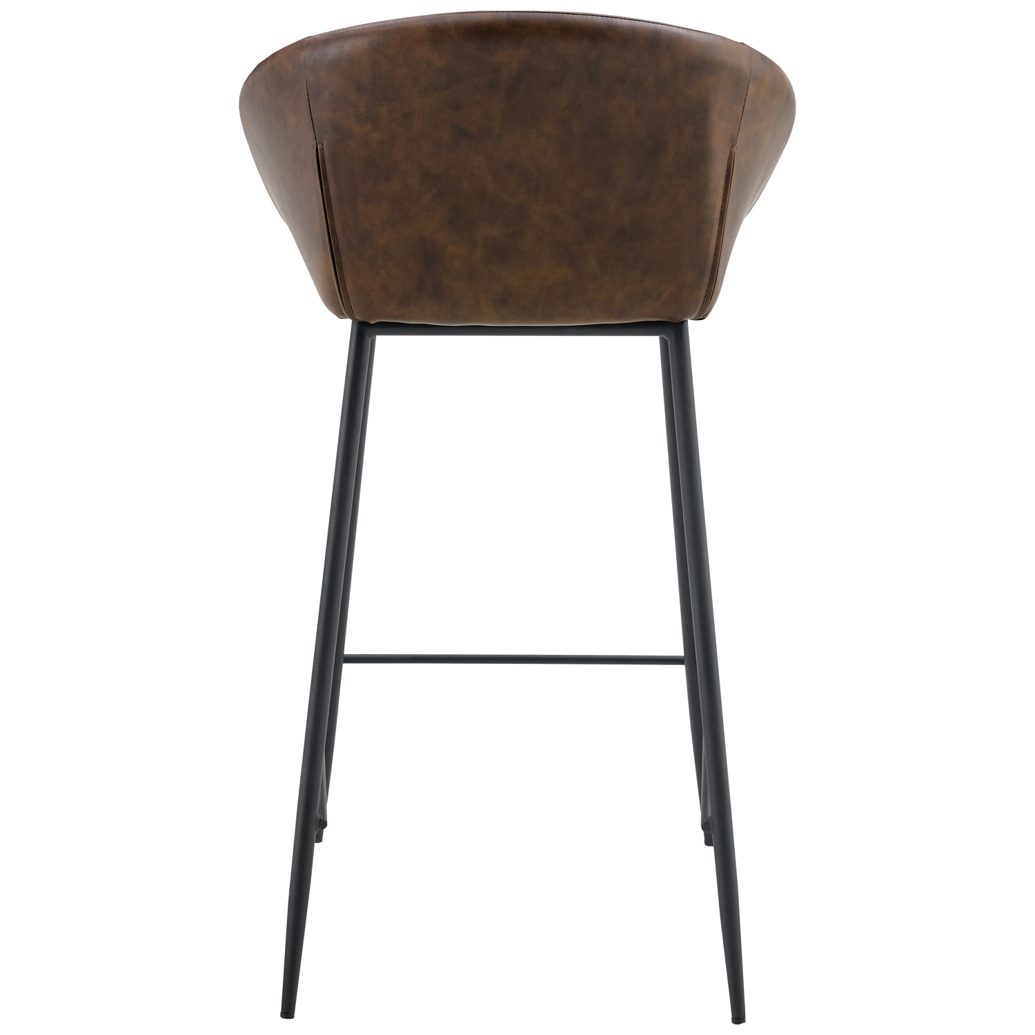 Lot de 2 tabourets de bar en simili marron ACHILLE