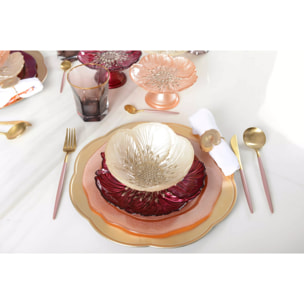 Lot de 6 Dessous d'assiette doré vague