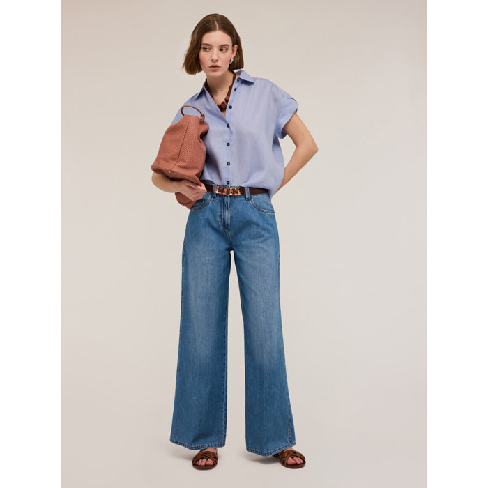 Motivi - Jeans wide leg light blue - Azzurro