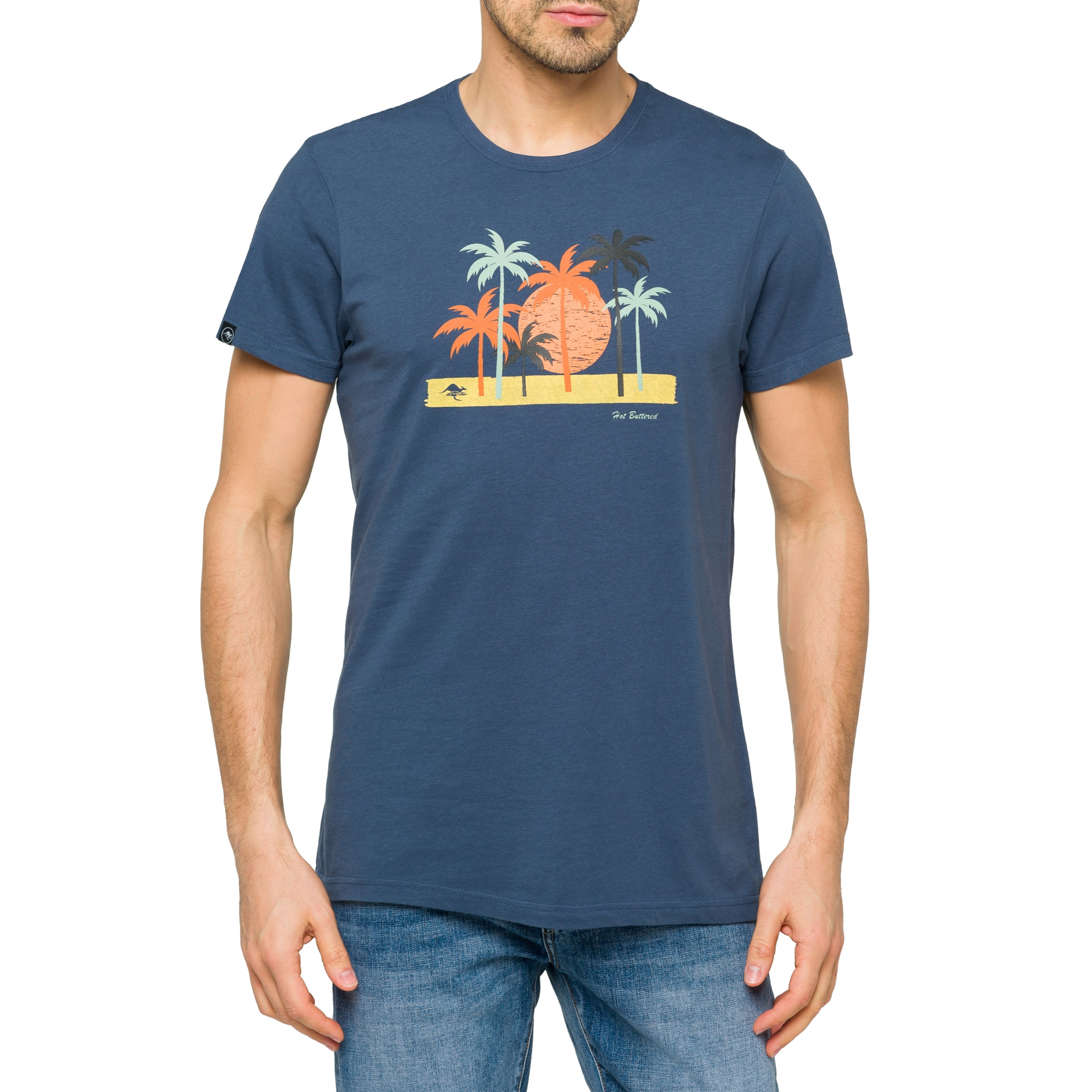 Camiseta WAIGEO 100% algodón azul claro