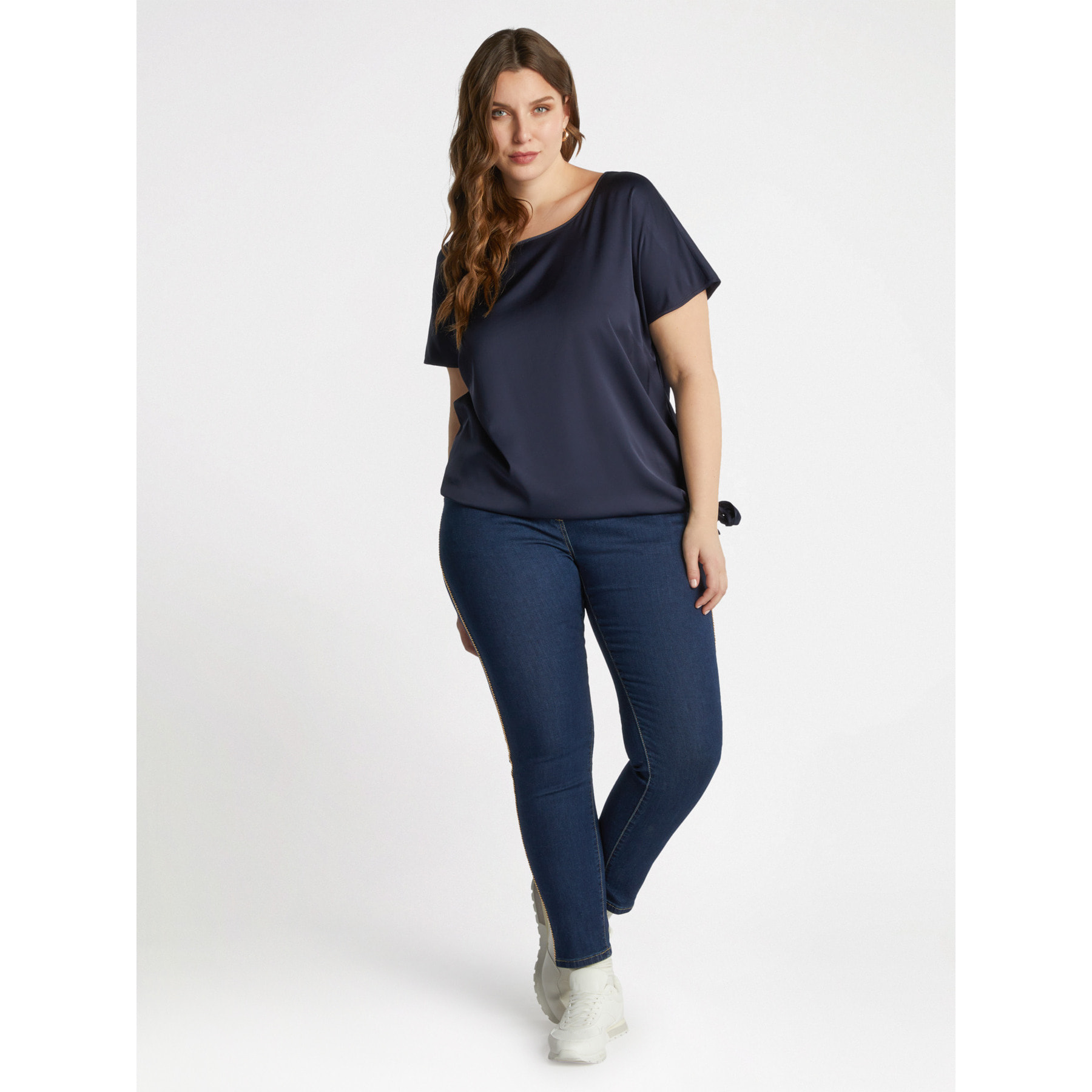 Fiorella Rubino - Jeggings con profili dorati - Blu