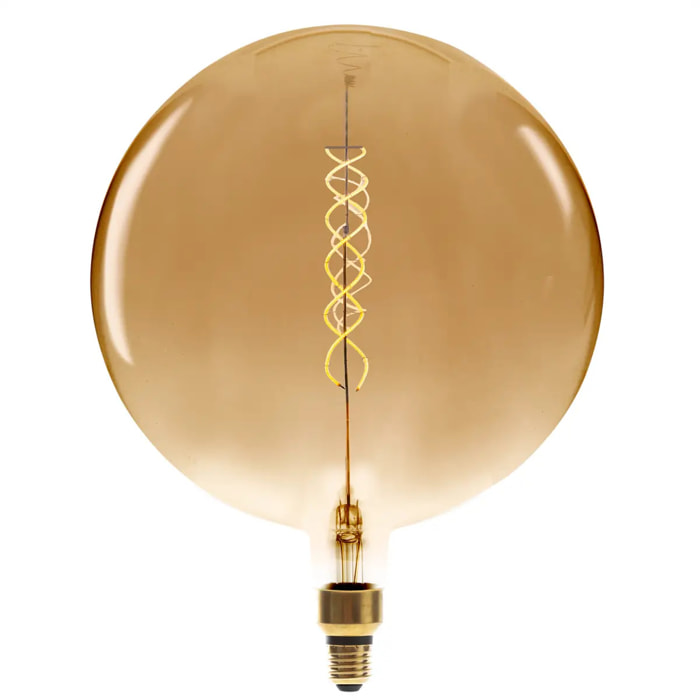 Ampoule LED "Globe" ambrée - filament torsadé E27 D30 cm