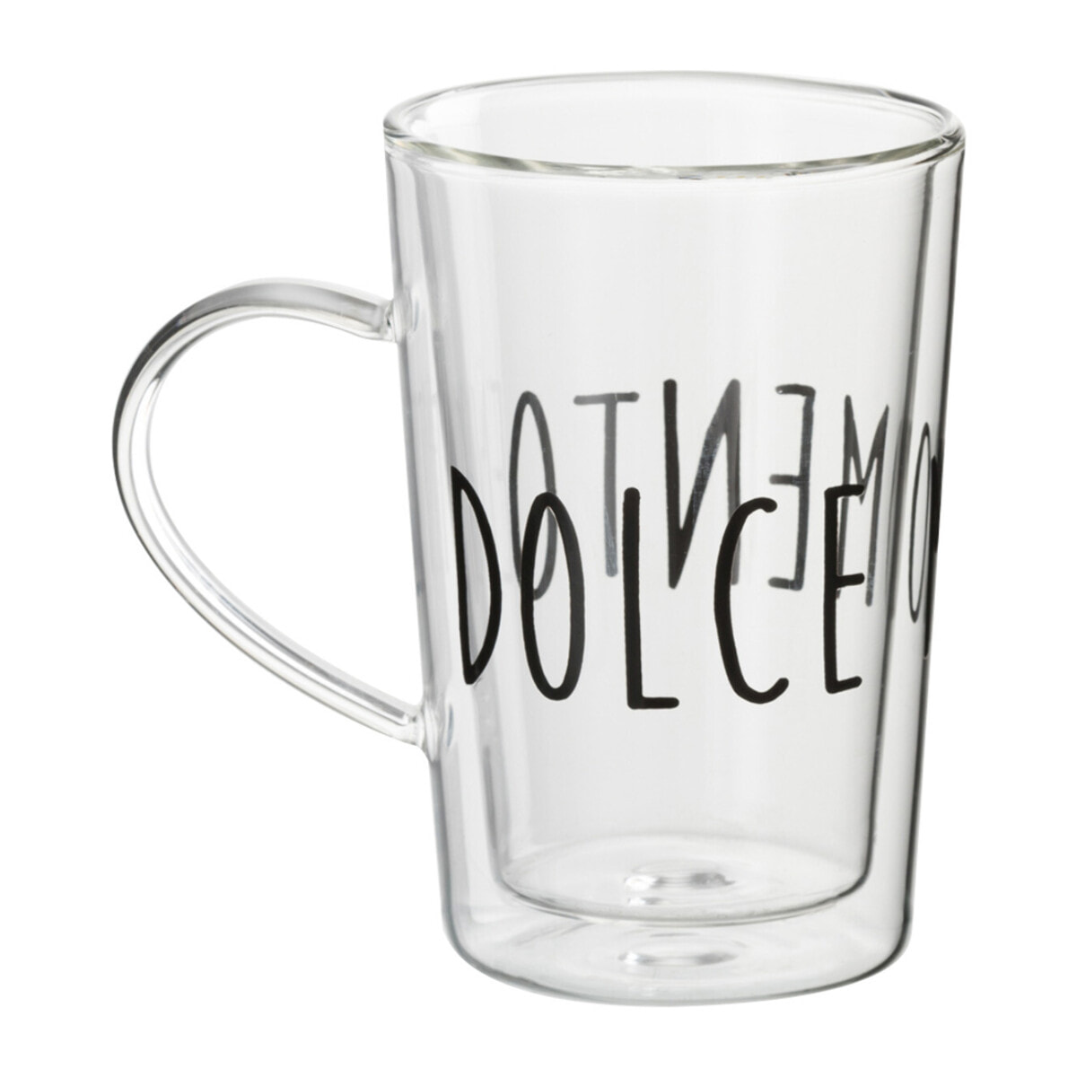J-Line tasse Dolce Momento - verre - transparent/noir