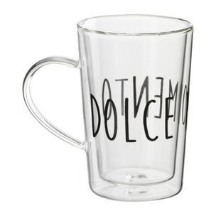 J-Line tasse Dolce Momento - verre - transparent/noir