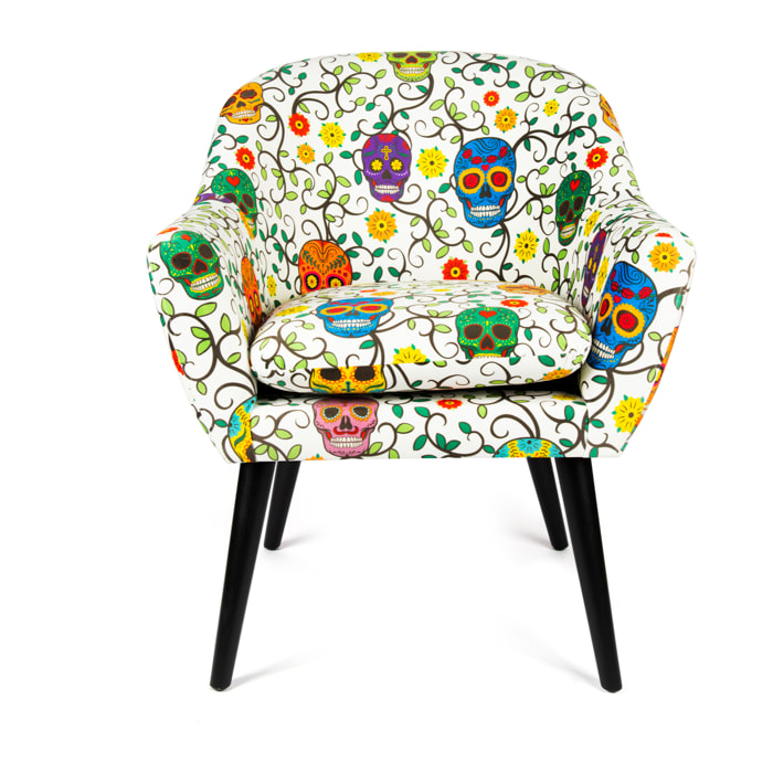 Poltrona Excelsa Calavera in poliestere e multistrato 70,5 x 65 x 83 multicolore