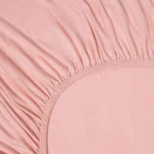 Sábana bajera de algodón de punto ajustable Kinbi color rosa Punto de algodón
