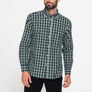 CAMICIA FANTASIA TINTO FILO CON COLLO BUTTON-DOWN