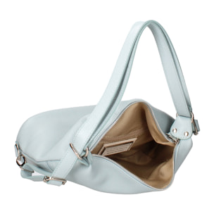 Borsa a spalla convertibile in zaino Bianca da donna In Vera pelle Made in Italy 30x26x9 cm