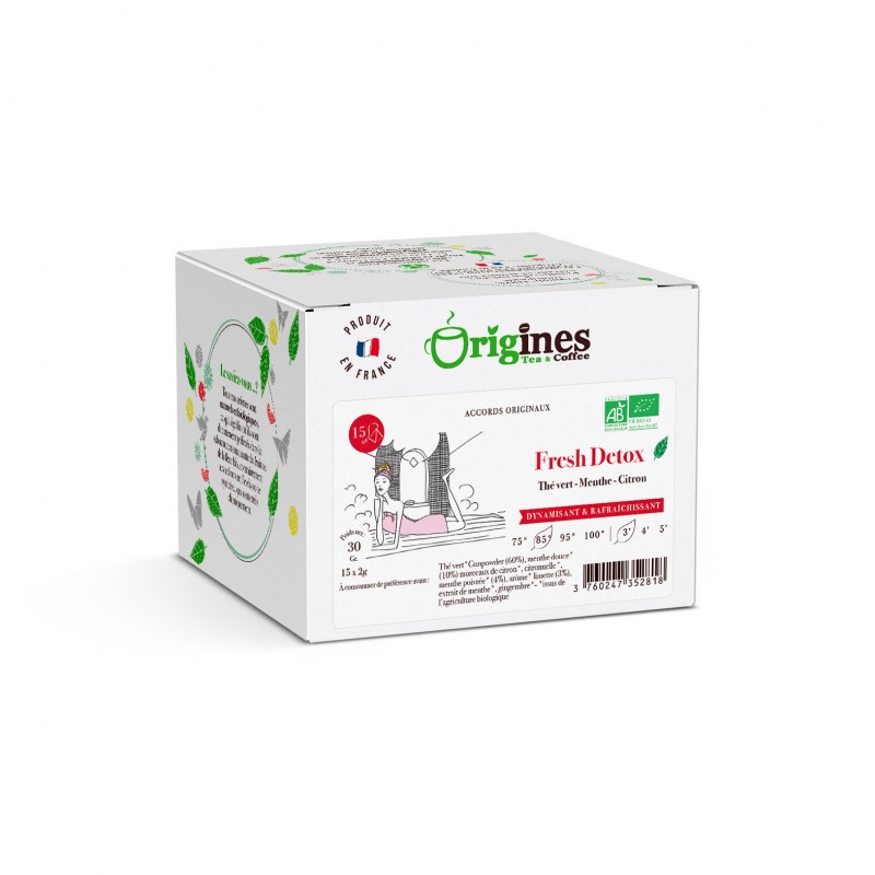 Thé Vert Bio Fresh Detox - Chine - Infusettes 15x2g