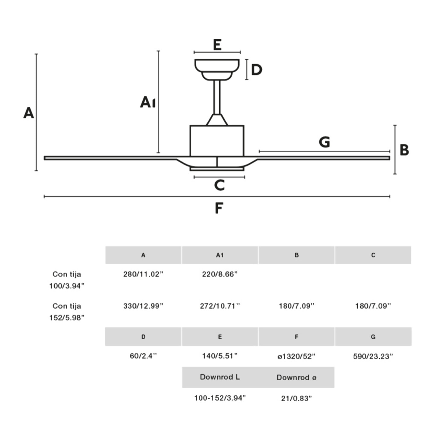 LUZON L Ventilador de techo blanco