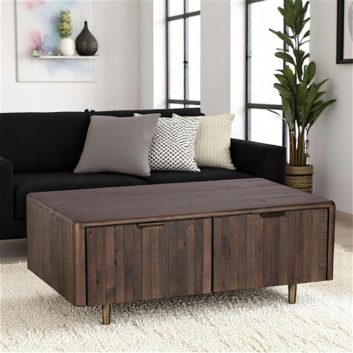 Table basse bois recyclé brun QUEENSTOWN