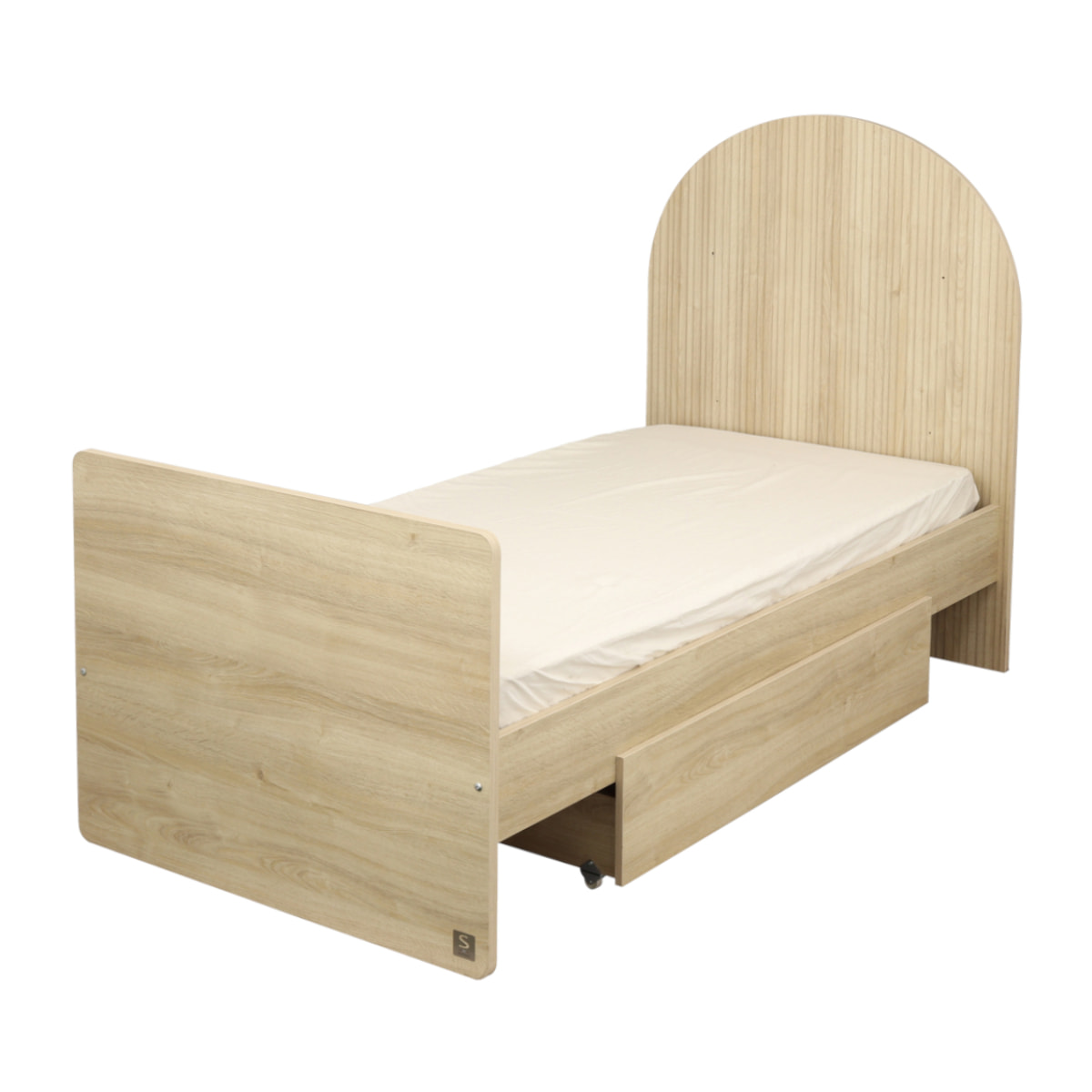 Tiroir pour lit bébé évolutif - décor bois chêne sépia