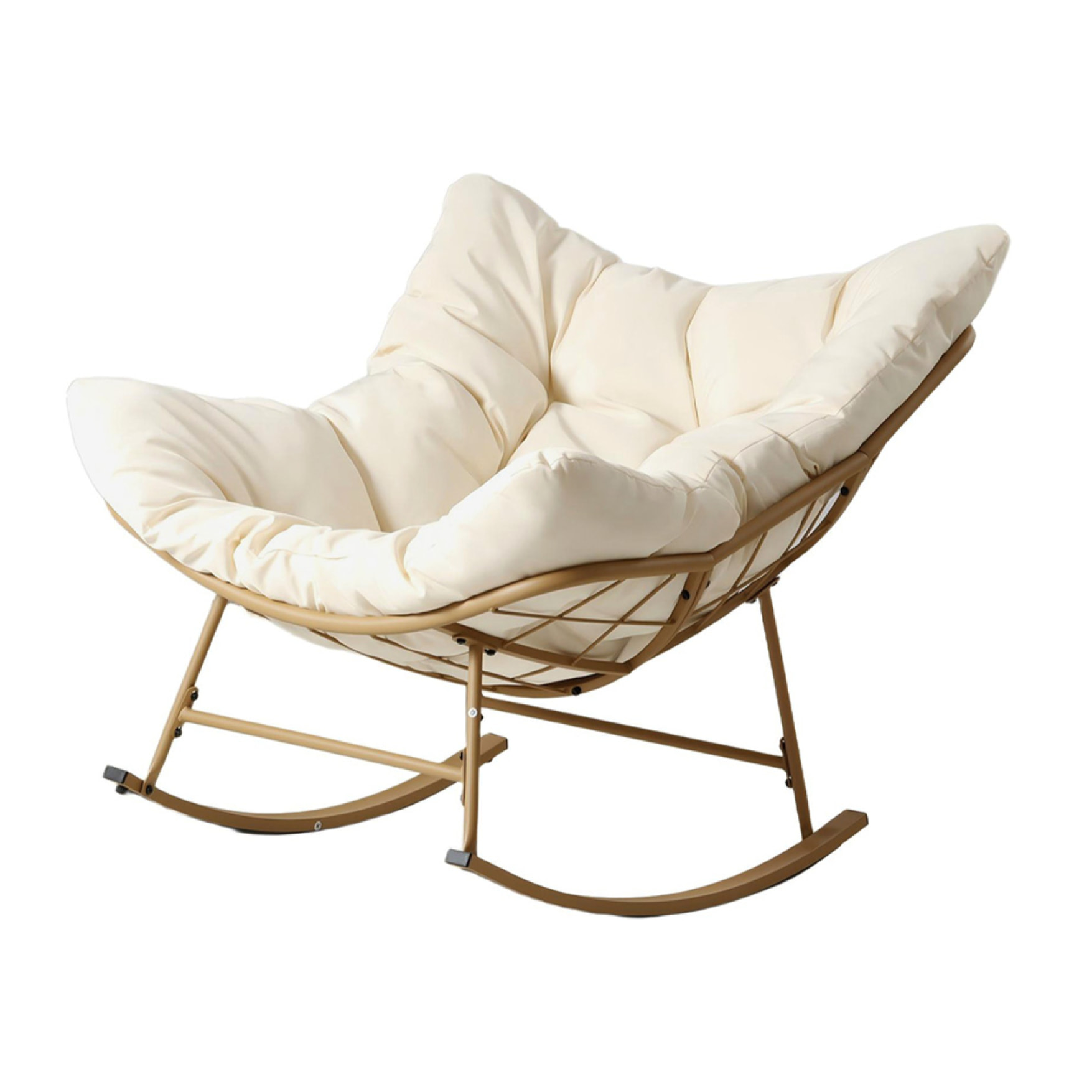 Fauteuil à bascule d'intérieur et d'extérieur beige LUMBISI