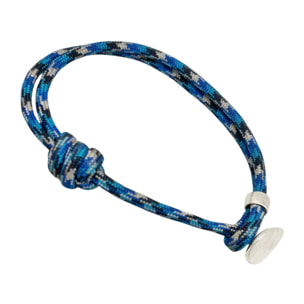 Pulsera Boton paracord azul y plata