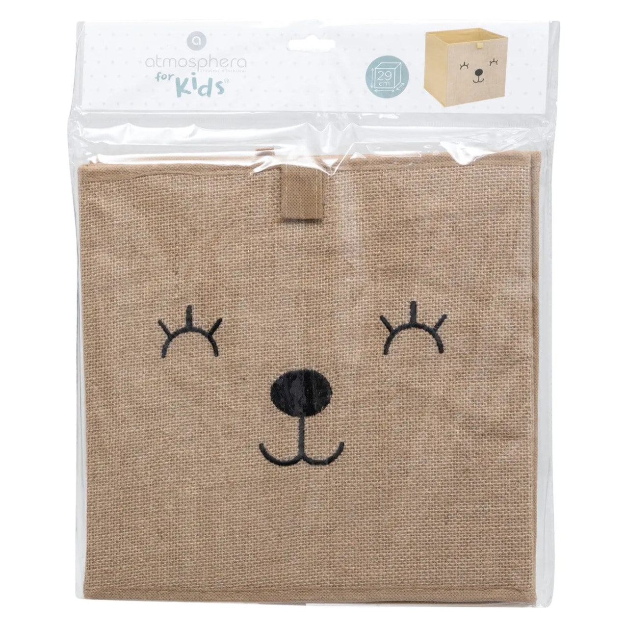 Bac de rangement enfant motif animal 29x29cm