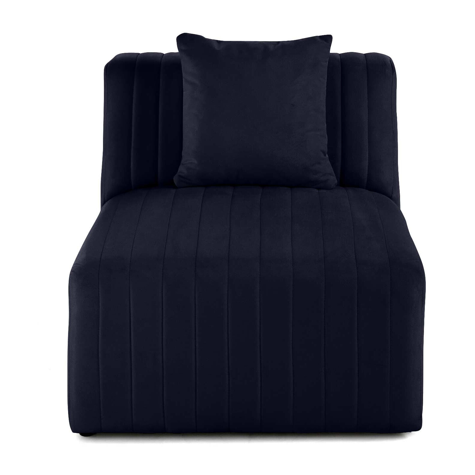 Nova - module d'assise sans accoudoirs - en velours - Bleu marine