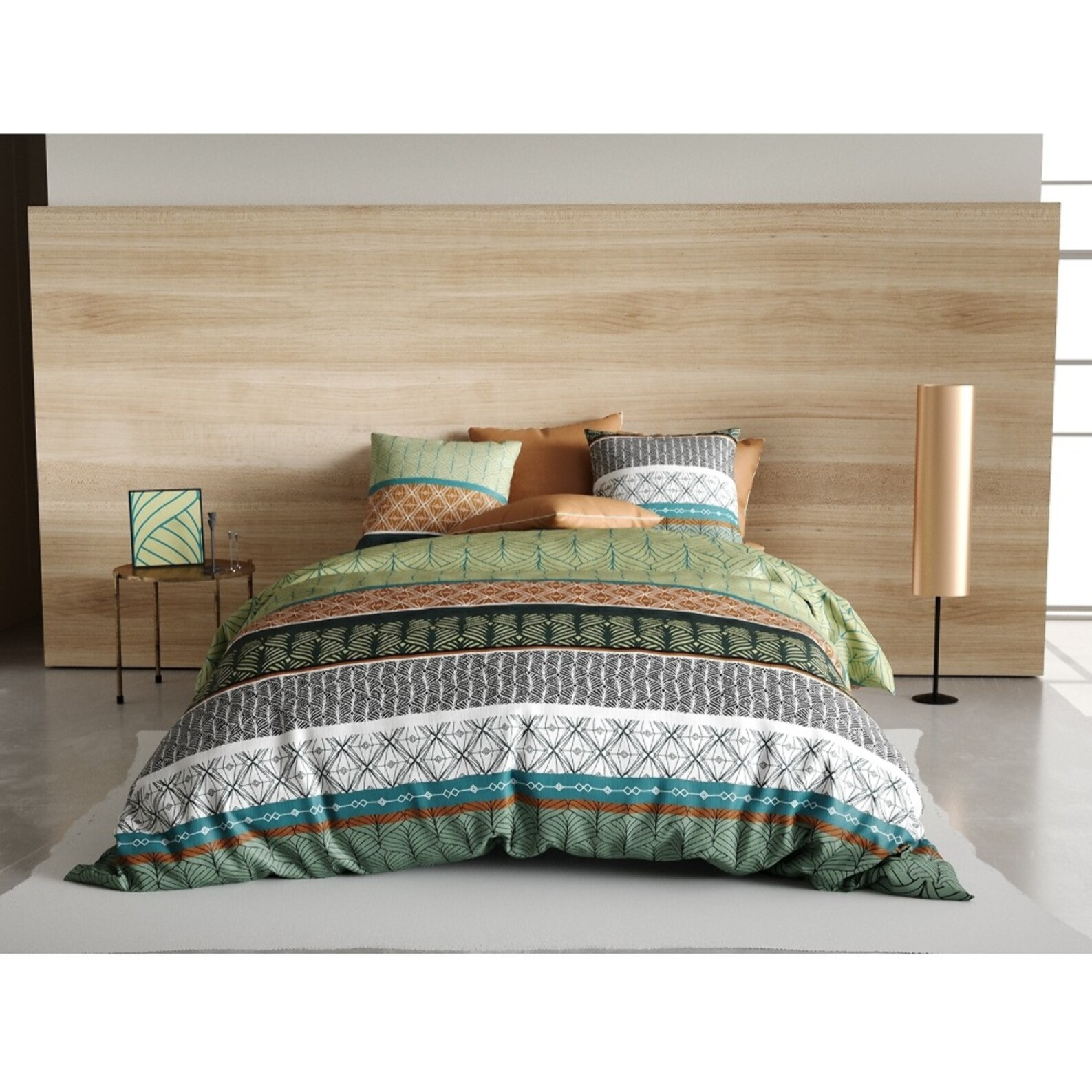 Parure Housse De Couette 3pcs 100% Coton 57fils -echo