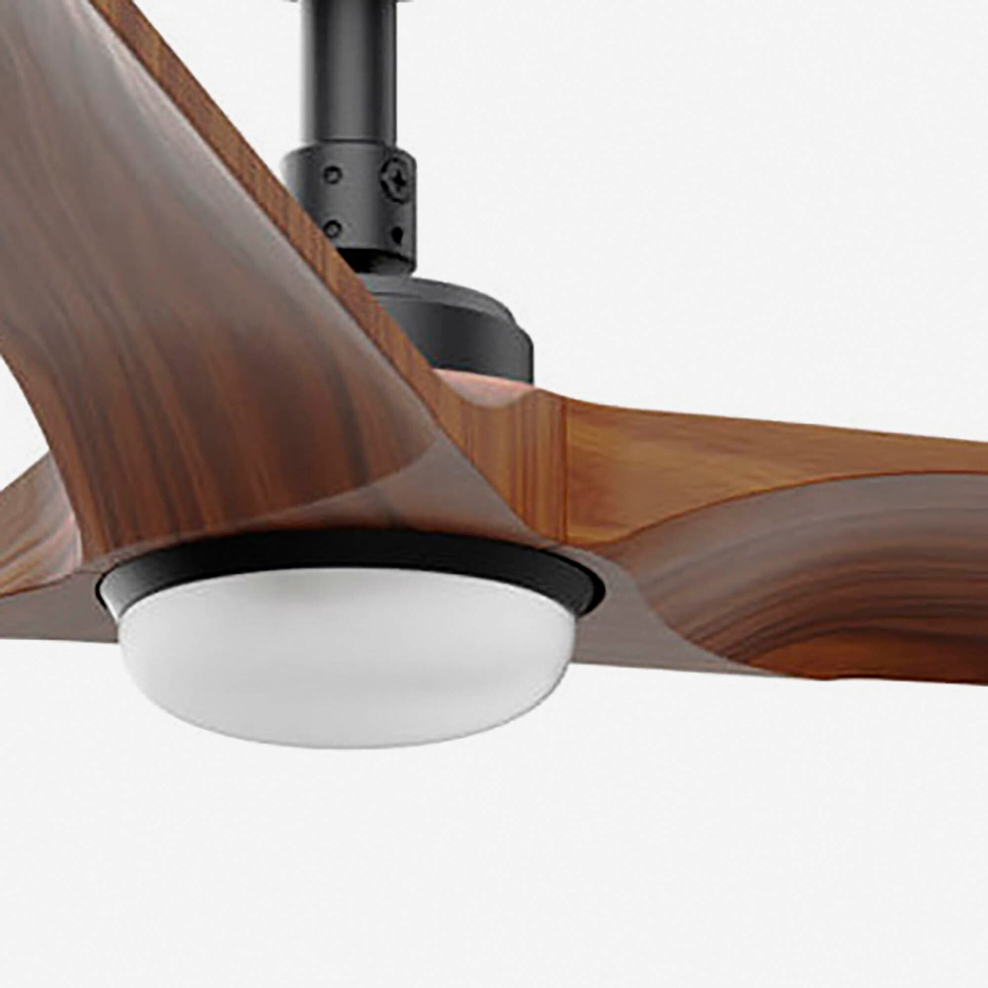 HEYWOOD L LED Ventilador negro/madera oscura DC