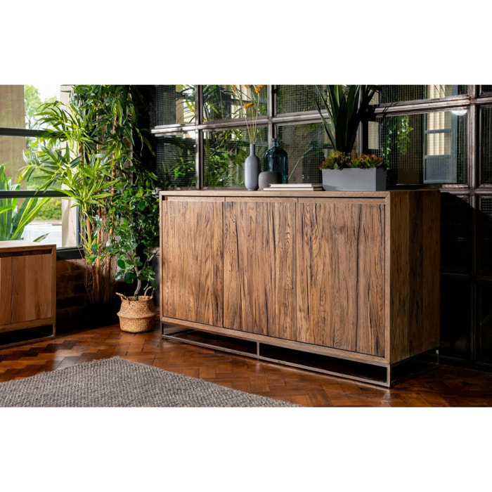 Grand buffet moderne chêne/acier RIVERSIDE