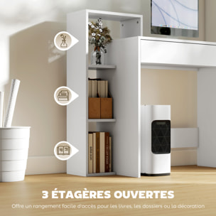 Bureau compact multi-rangement 100 x 40 x 90 cm blanc
