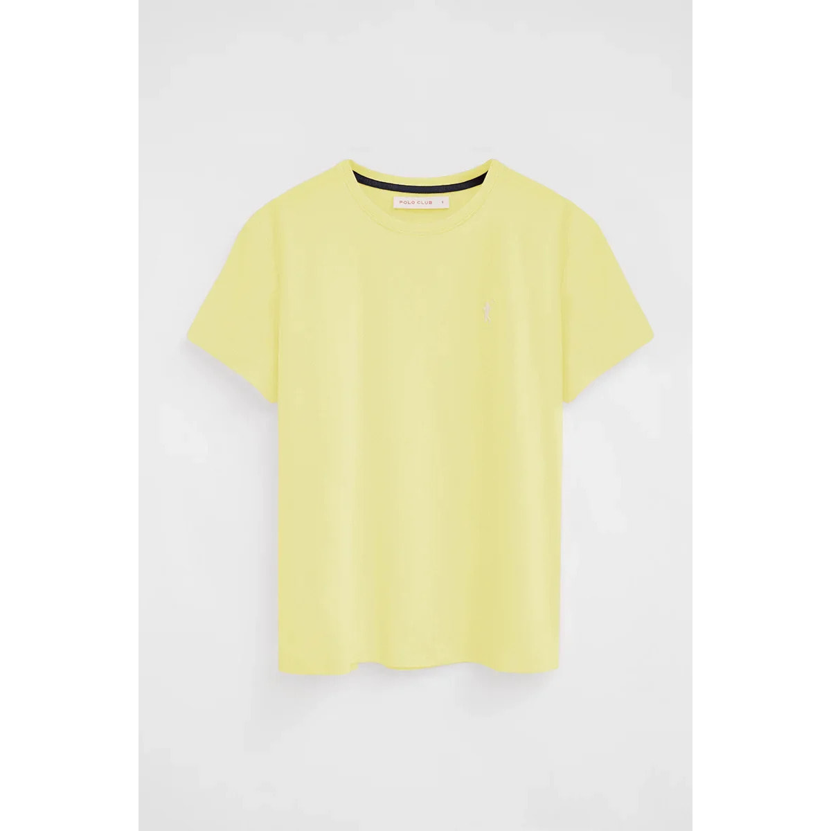 Maglietta giallo chiaro a maniche corte e a girocollo con ricamo Rigby Go