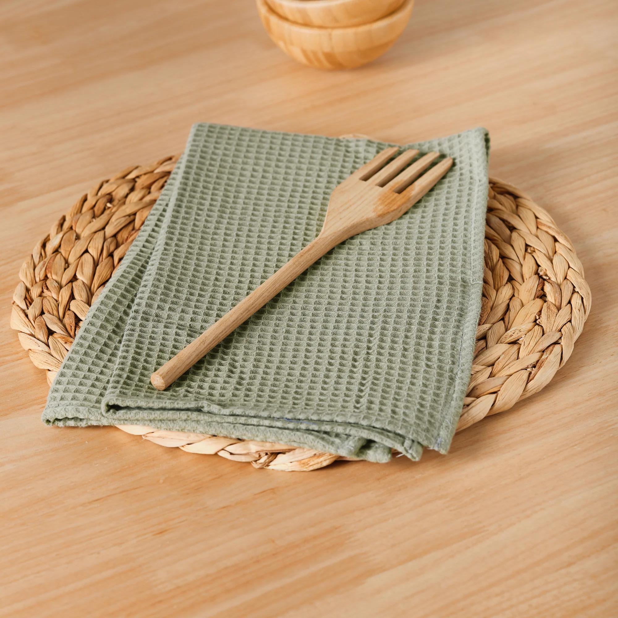 Pack 2 serviette Waffle Sauge du désert 45x45 cm