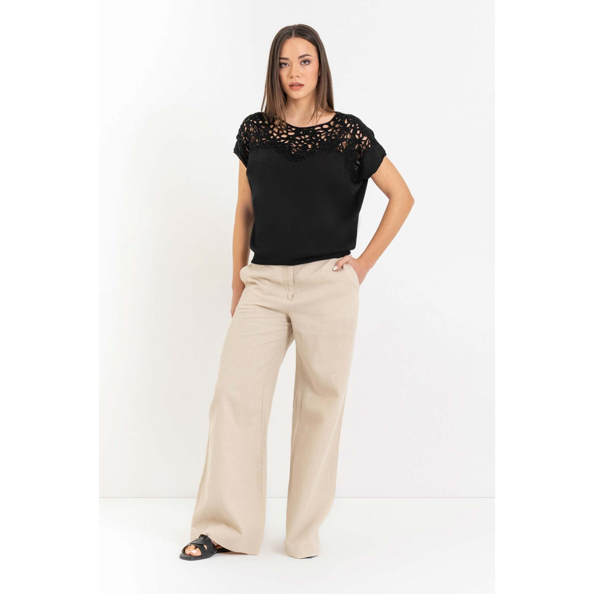 Kocca - Maglia con inserto macramè Donna