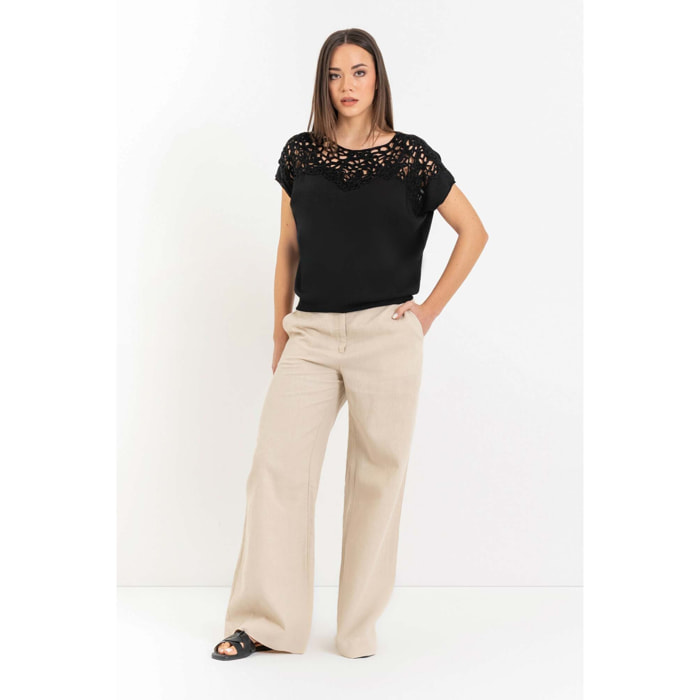 Kocca - Maglia con inserto macramè Donna