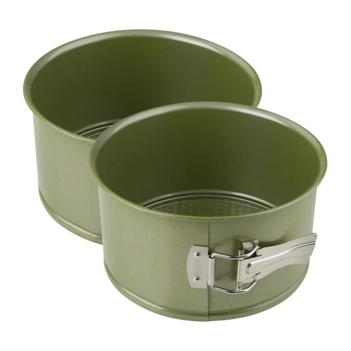 Lot de 2 moules à gâteaux 18/18 cm en acier Zenker Green Vision
