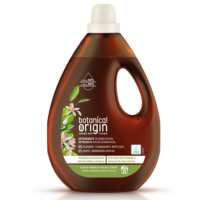 Botanical Origin Detergente para la ropa Ecológico Fragancia Flor de naranjo y hojas cítricas 70 lavados (2x35 dosis)