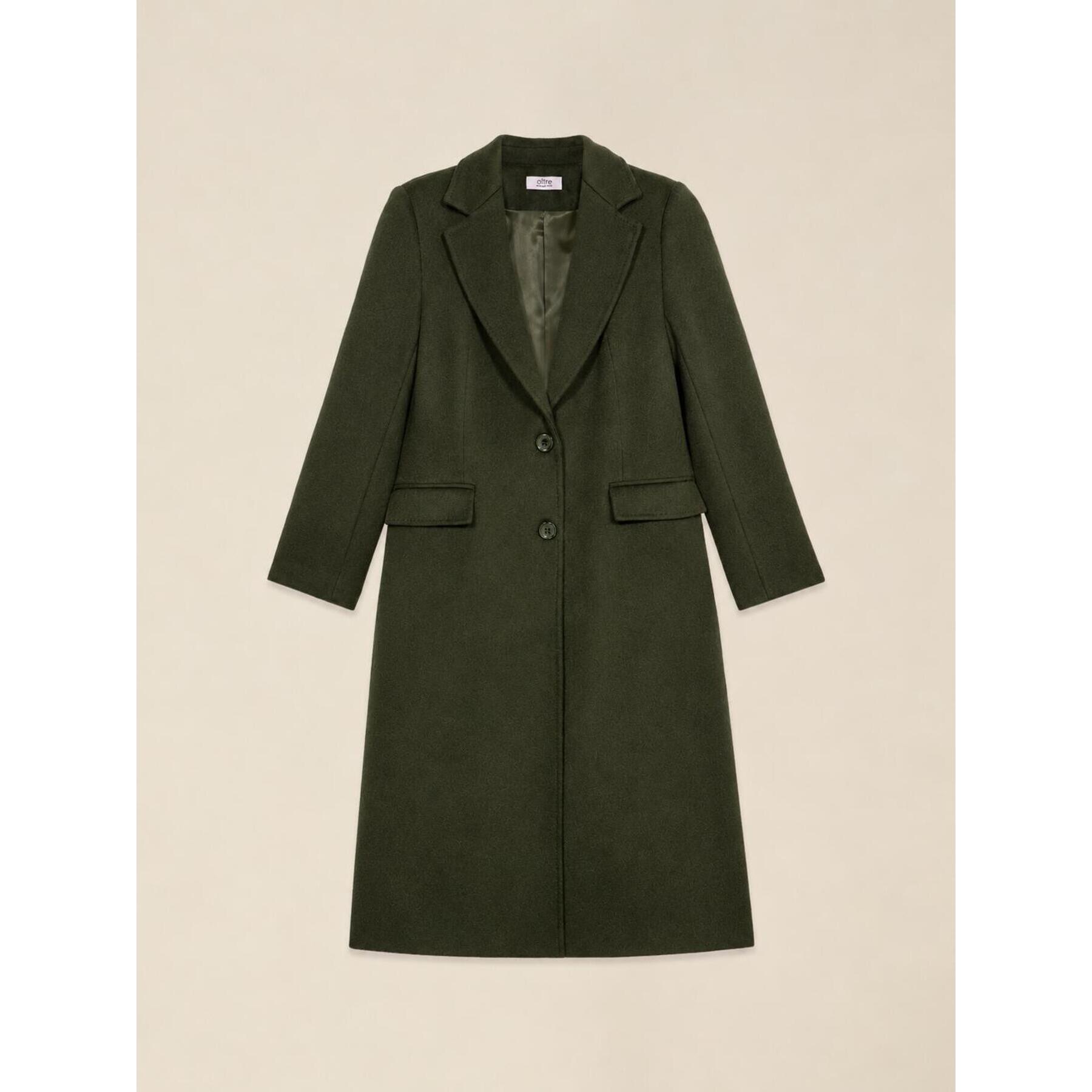 Oltre - Cappotto lungo misto lana - Verde militare