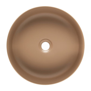 Vasque à poser ronde en céramique diamètre 39 cm - moka mat - sans trop-plein - SAT Infinitio