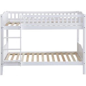 Lit superposé enfant "Gabriel" - Bois - Blanc - 90 x 190 cm