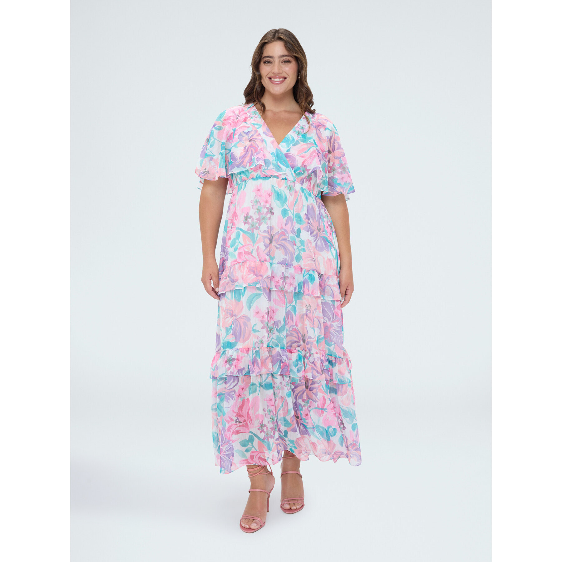 Fiorella Rubino - Vestido floral en georgette - Rosa