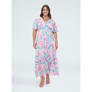 Fiorella Rubino - Vestido floral en georgette - Rosa