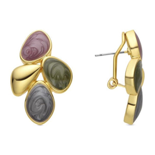 Pendientes con Lacado Multicolor acabado oro 18k