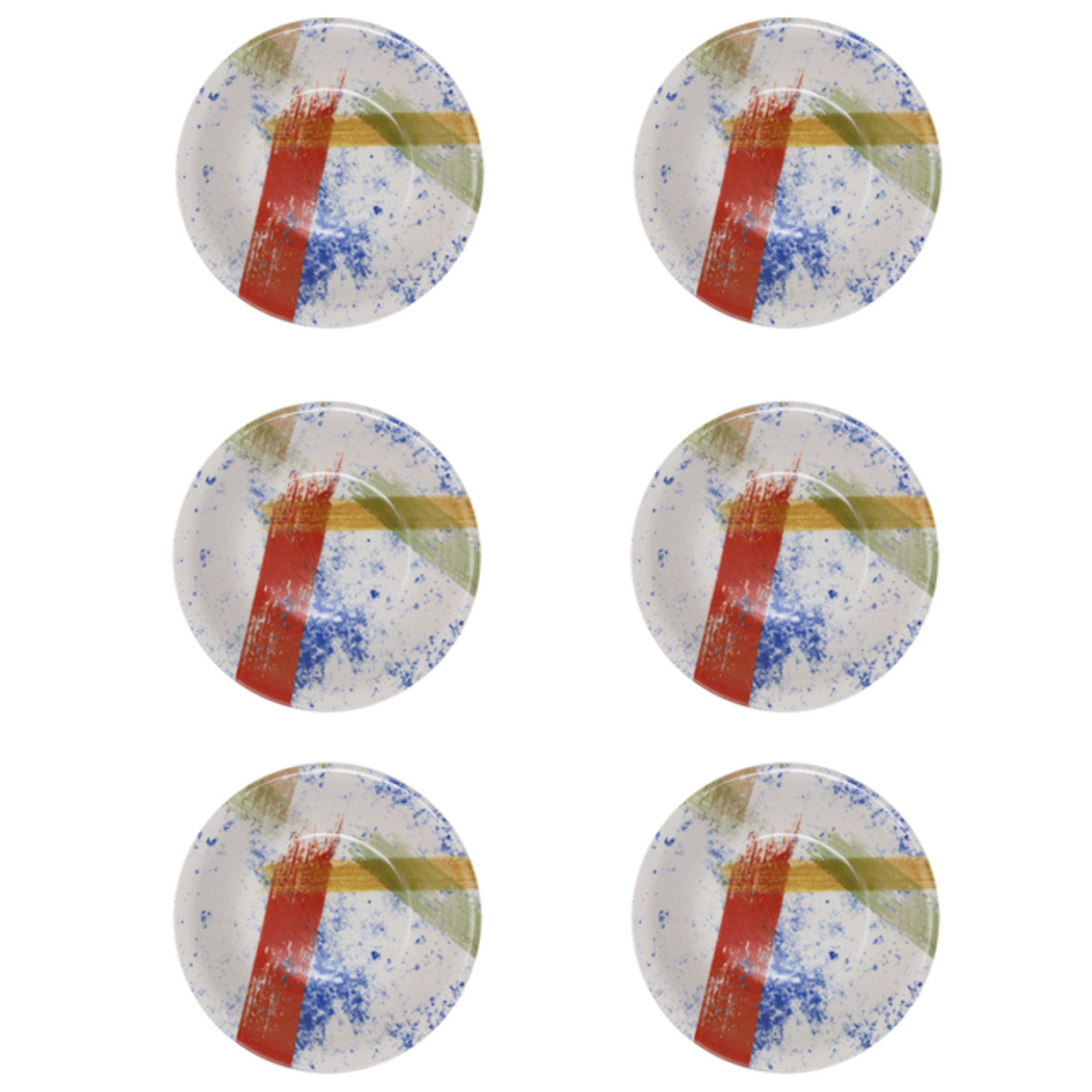 Set 6 coppette Canva in ceramica sottosmalto