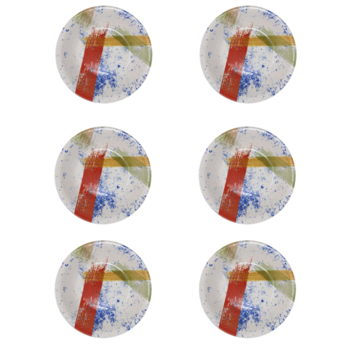 Set 6 coppette Canva in ceramica sottosmalto