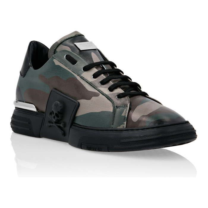 PHILIPP PLEIN PHANTOM KICK$ Lo-Top Leather Skull