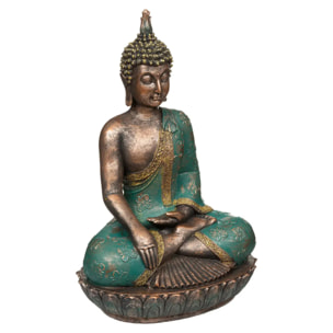 Statuette "Bouddha" - résine - bleu - H43 - 5 cm