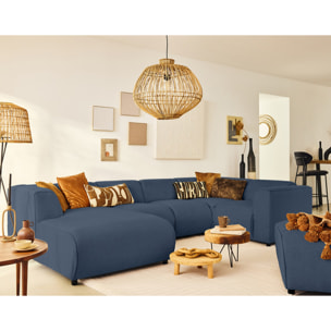 Suaro - Module d'angle réversible en tissu texturé - Bleu