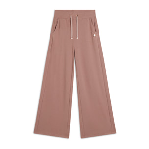 Pantalone wide leg in felpa viscosa effetto tricot