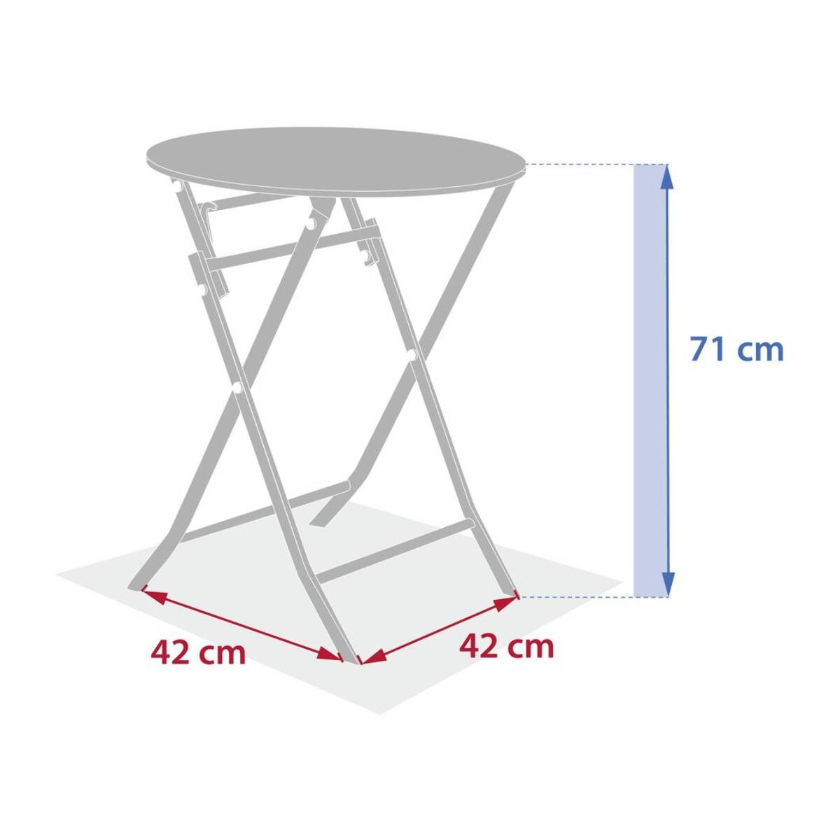 Table de jardin Greensboro 2 places pliable café 70x70cm