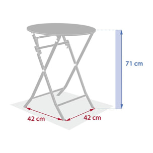 Table de jardin Greensboro 2 places pliable café 70x70cm
